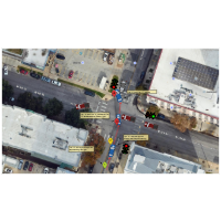 3 Car Collision with Google Satellite View