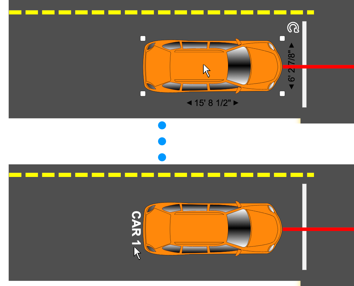 Using text to label vehicle symbols