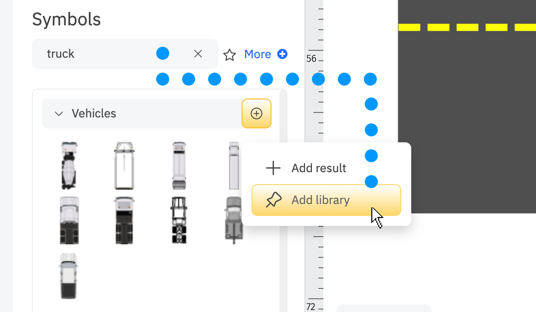 Adding accident reconstruction symbol library