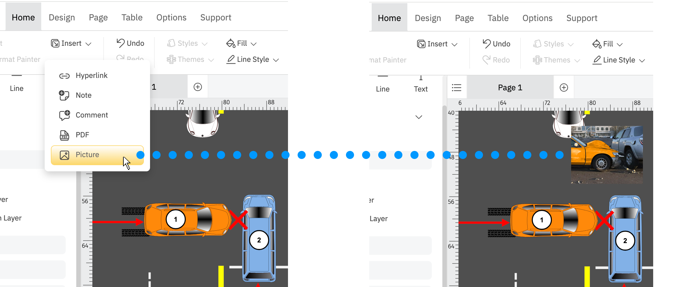 Adding real photos to enhance your accident diagram
