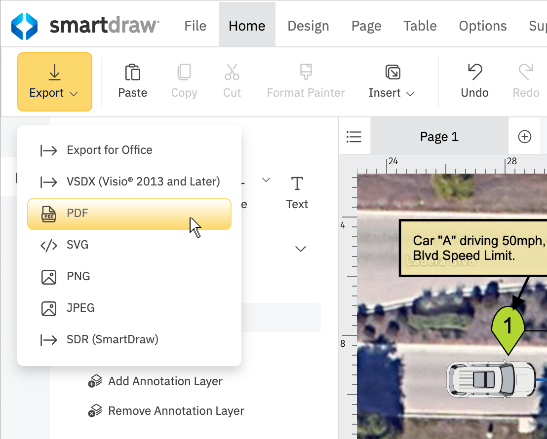 Export drawing as PDF