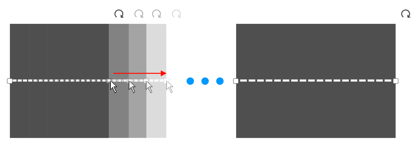 Dragging resize handle to size road