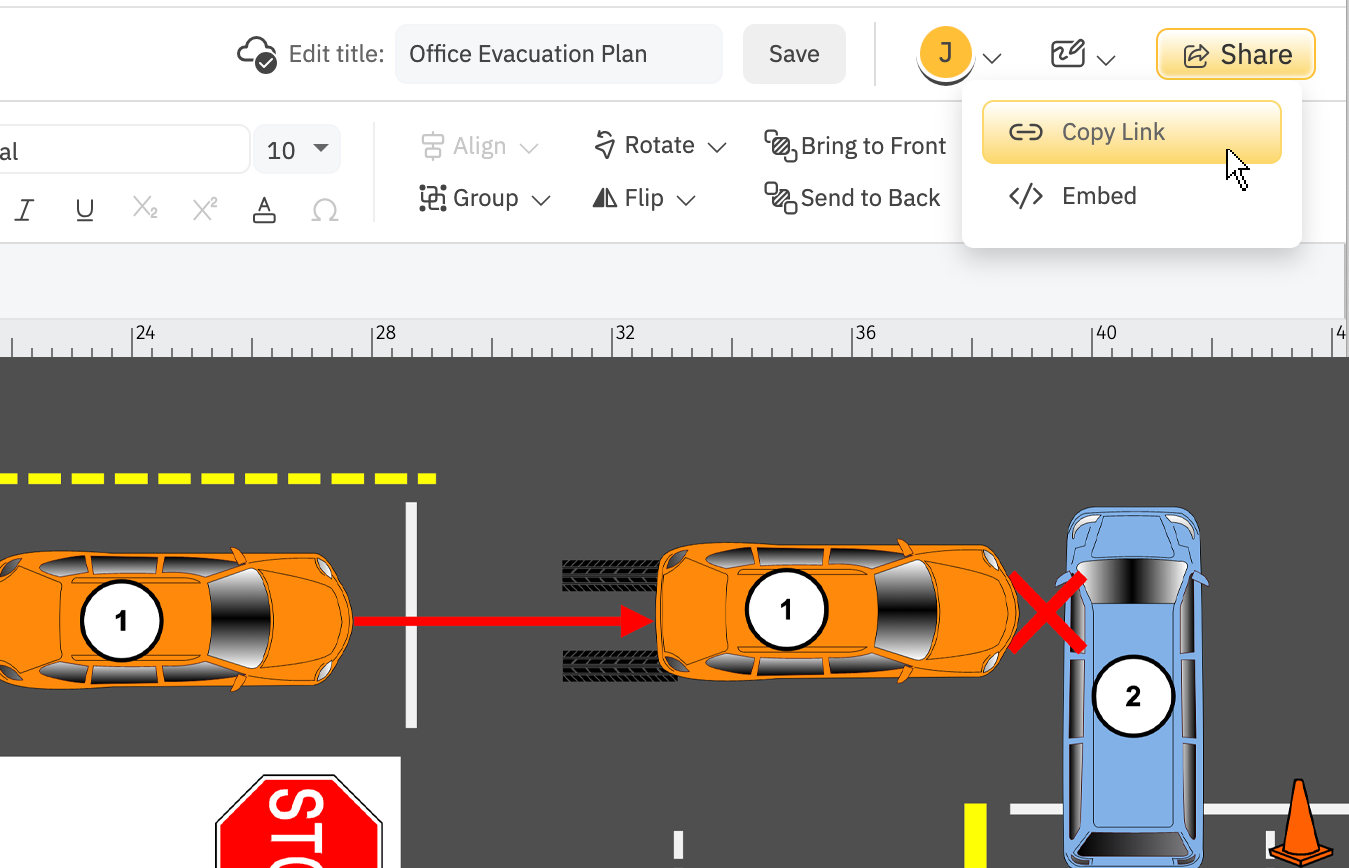 SmartDraw share options