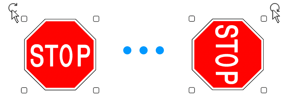 Rotating stop sign symbol