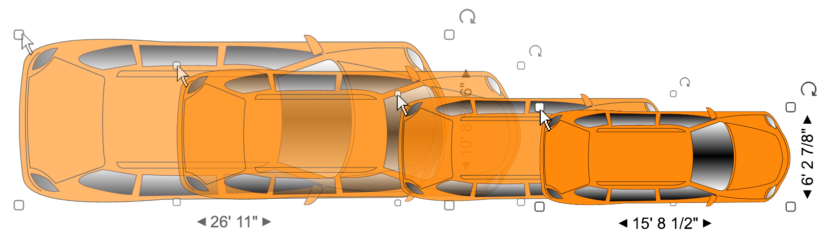 Use resize handles to scale symbols