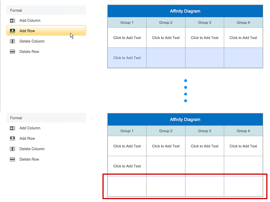 Add Row Affinity Diagram