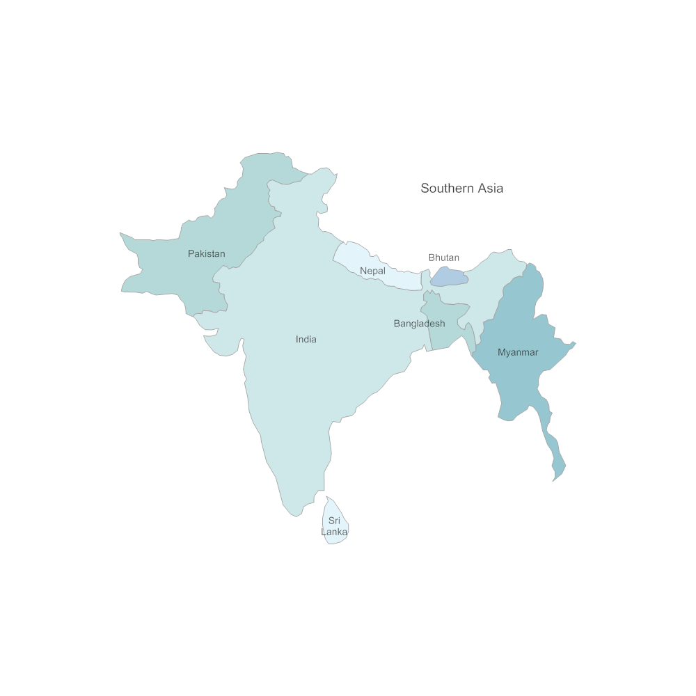 Example Image: Southern Asia Map