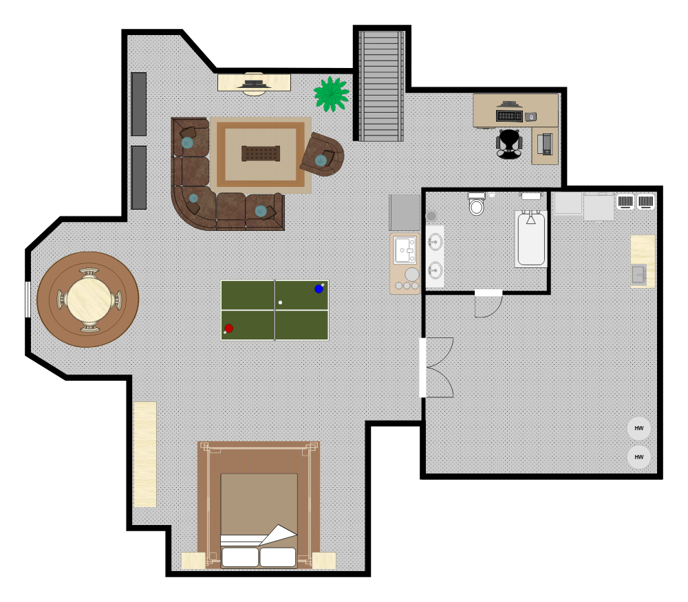 Example Image: Basement Living Room