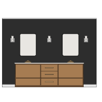 Contemporary Black & Wood Bathroom Elevation