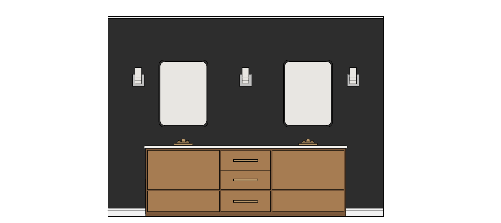 Example Image: Contemporary Black & Wood Bathroom Elevation