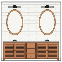Bohemian Bathroom Elevation Plan