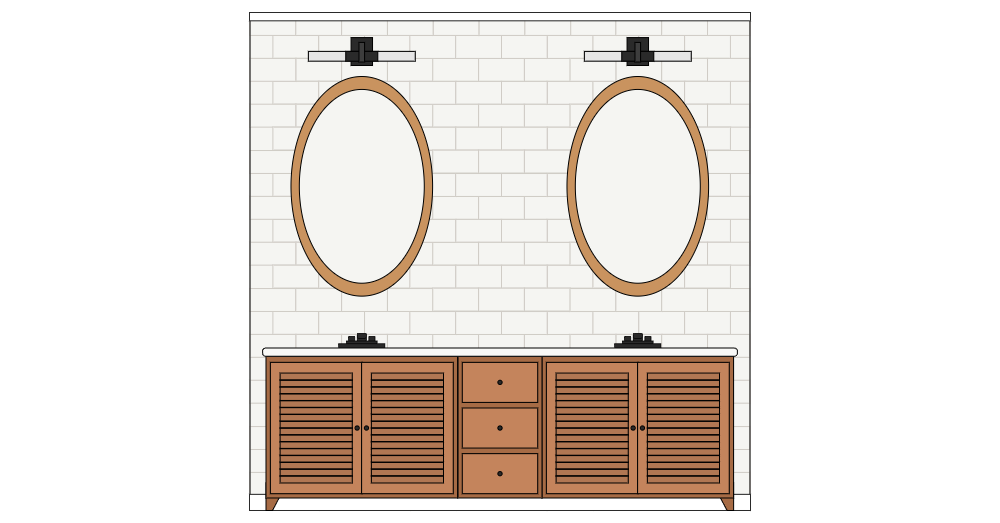 Example Image: Bohemian Bathroom Elevation Plan