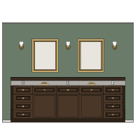 Traditional Sage Bathroom Elevation Plan