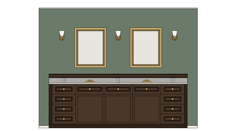 Example Image: Traditional Sage Bathroom Elevation Plan