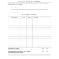 Insurance Coverage Discussion Form