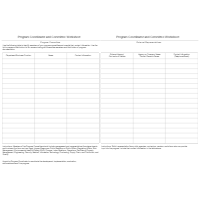 Program Coordinator and Committee Worksheet