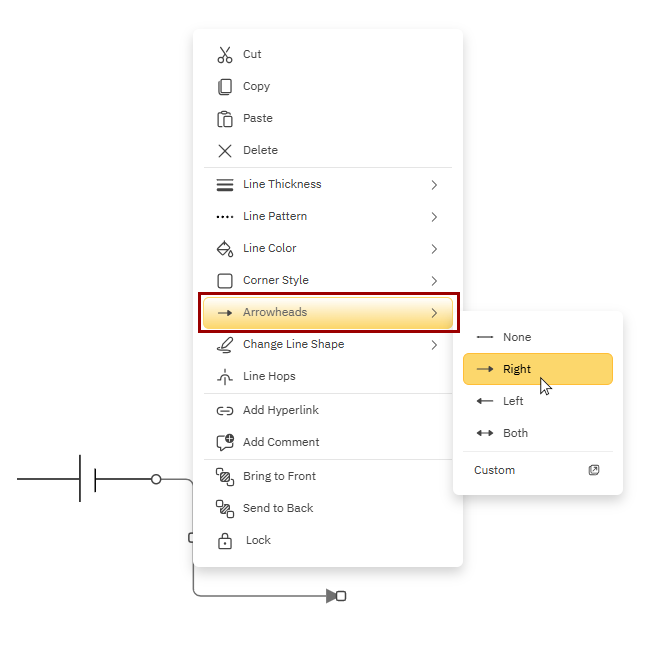 Add or remove arrowheads
