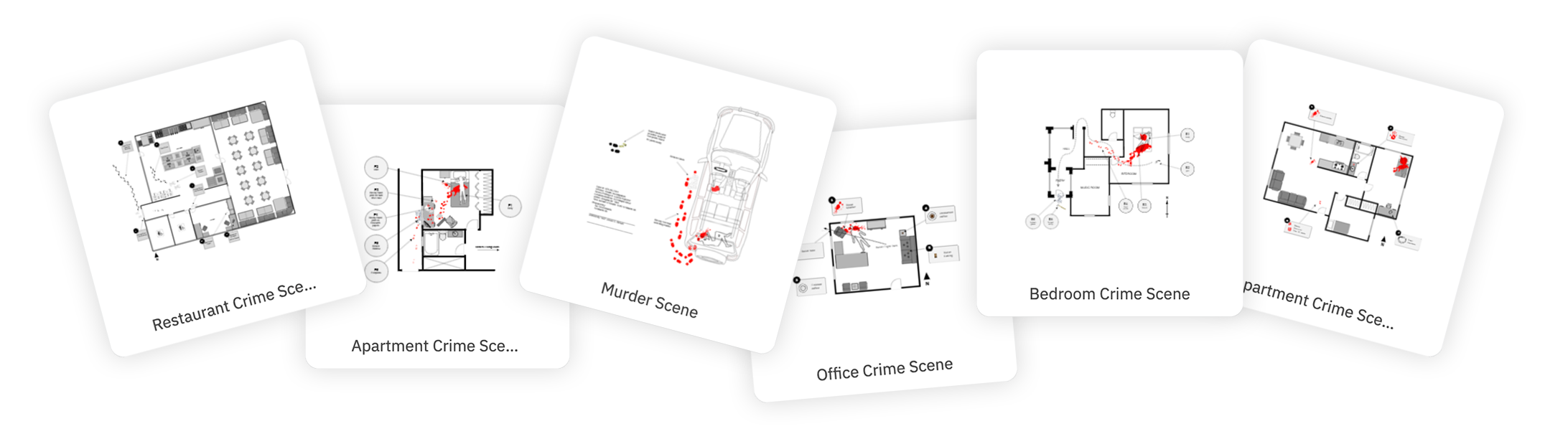 Arrangement of crime scene templates