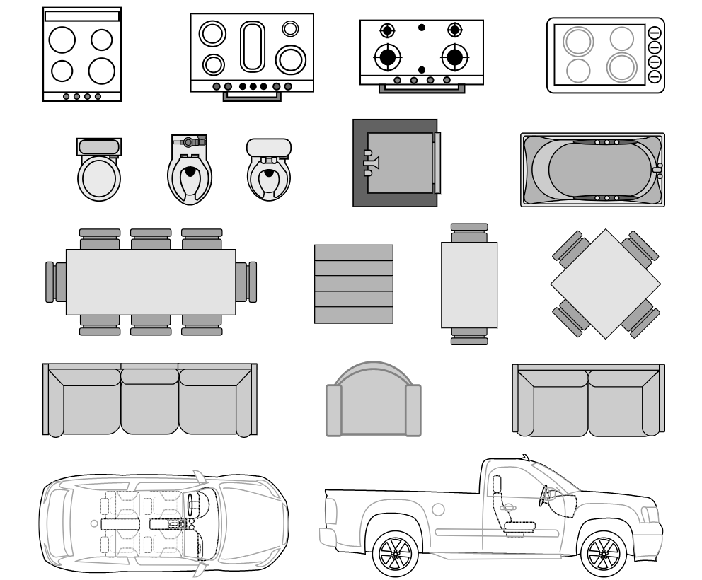 Residential floor plan symbols