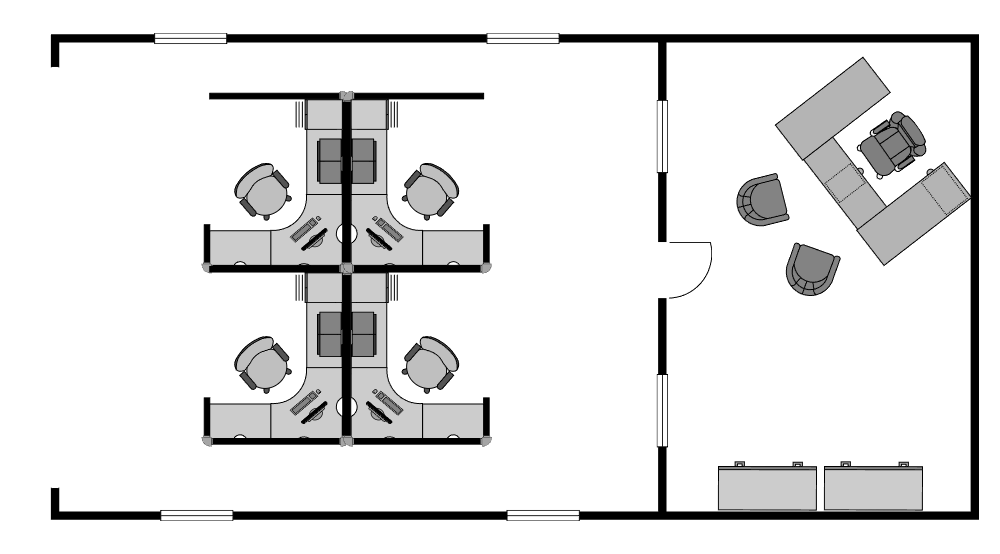 Example Image: Small Office - Cubicle Floor Plan Example