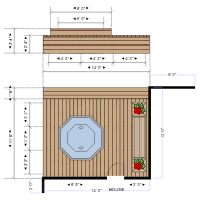 Pool Deck with Flower Bed Design