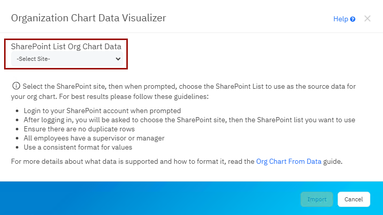 Select your SharePoint site