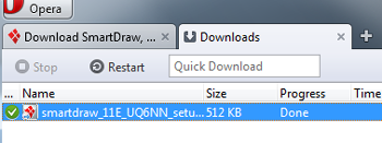Opera download tab