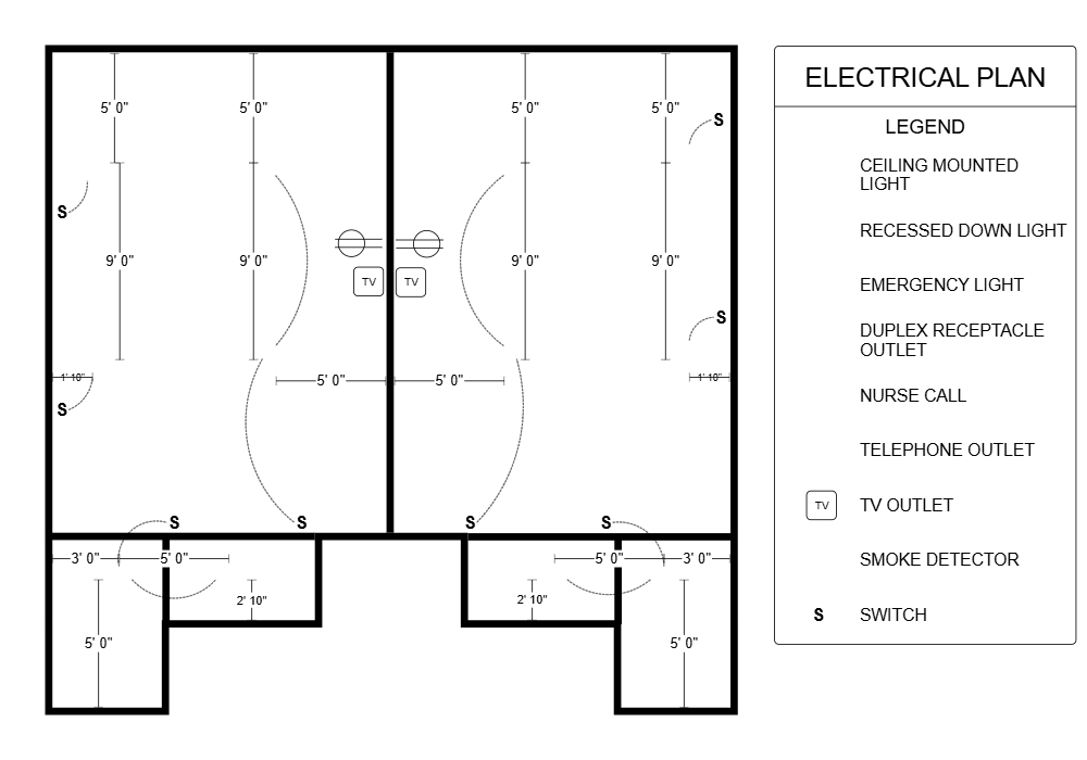 Example Image: Electrical Plan - Patient Room