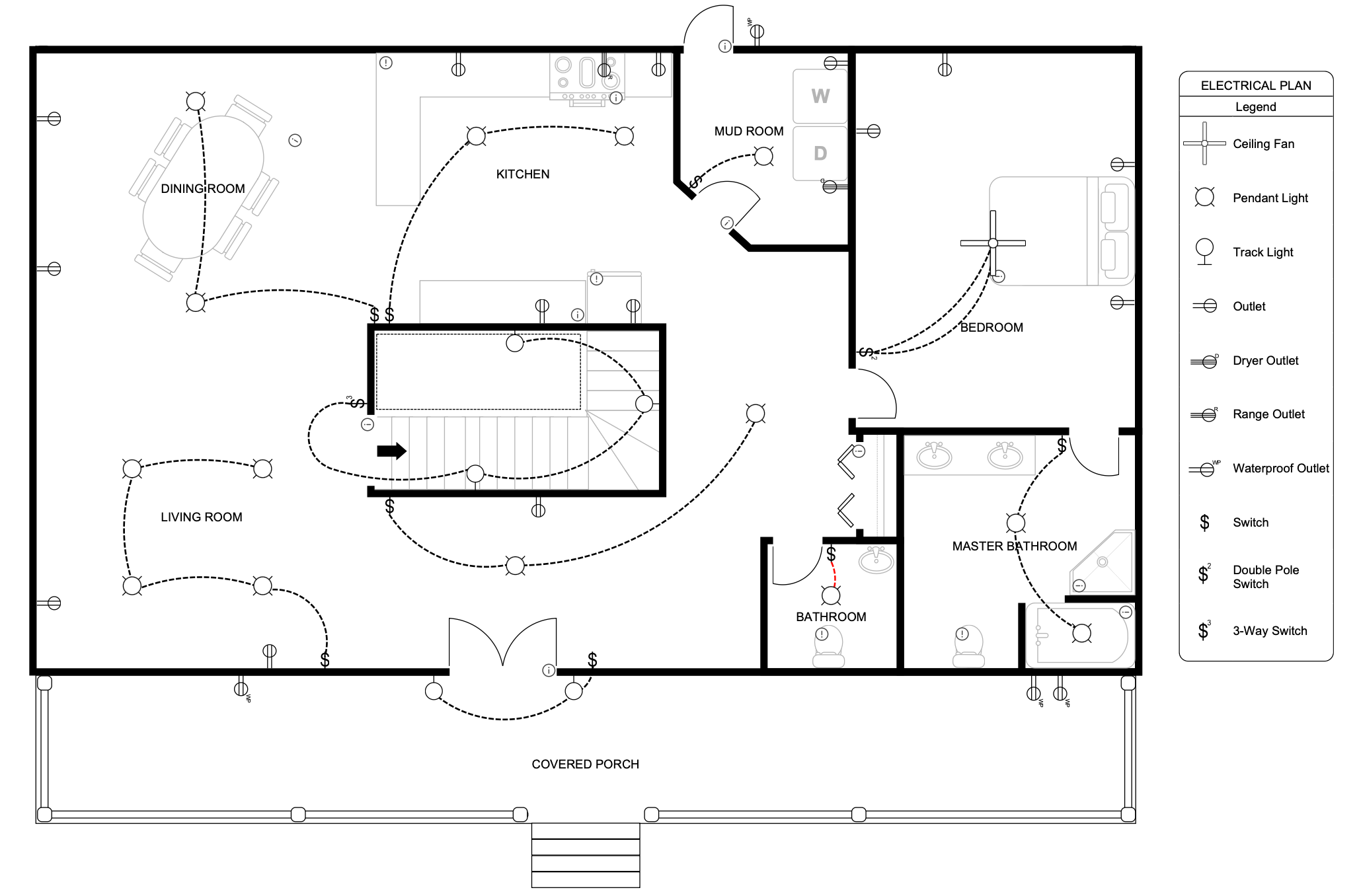 Electrical floor plan example