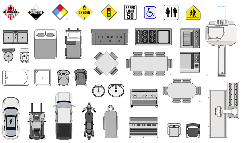 Industry-standard symbols and shapes included with SmartDraw