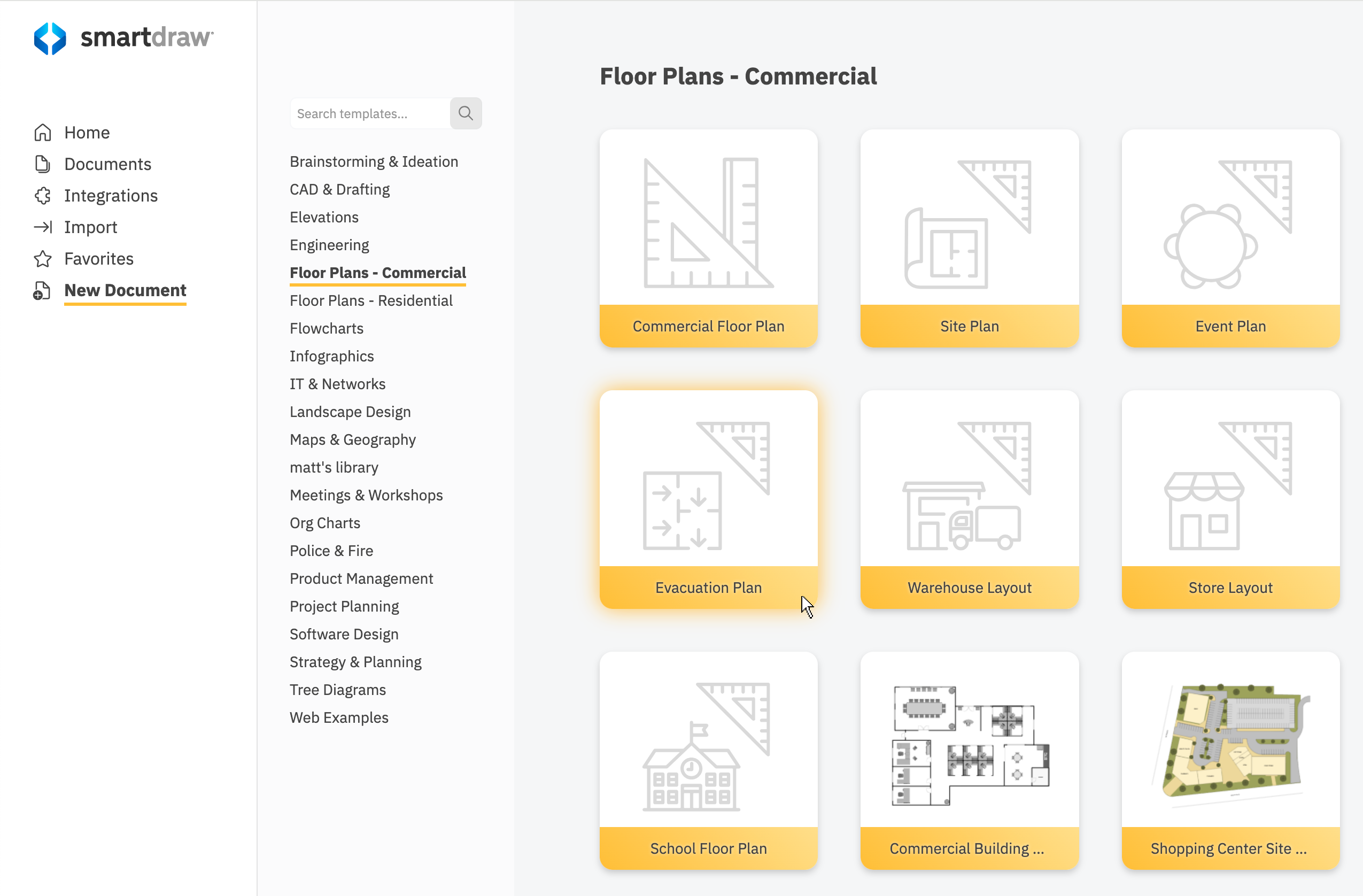 Commercial floor plan templates