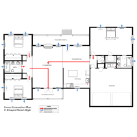 Residential Evacuation Plan Ranch-Style Home