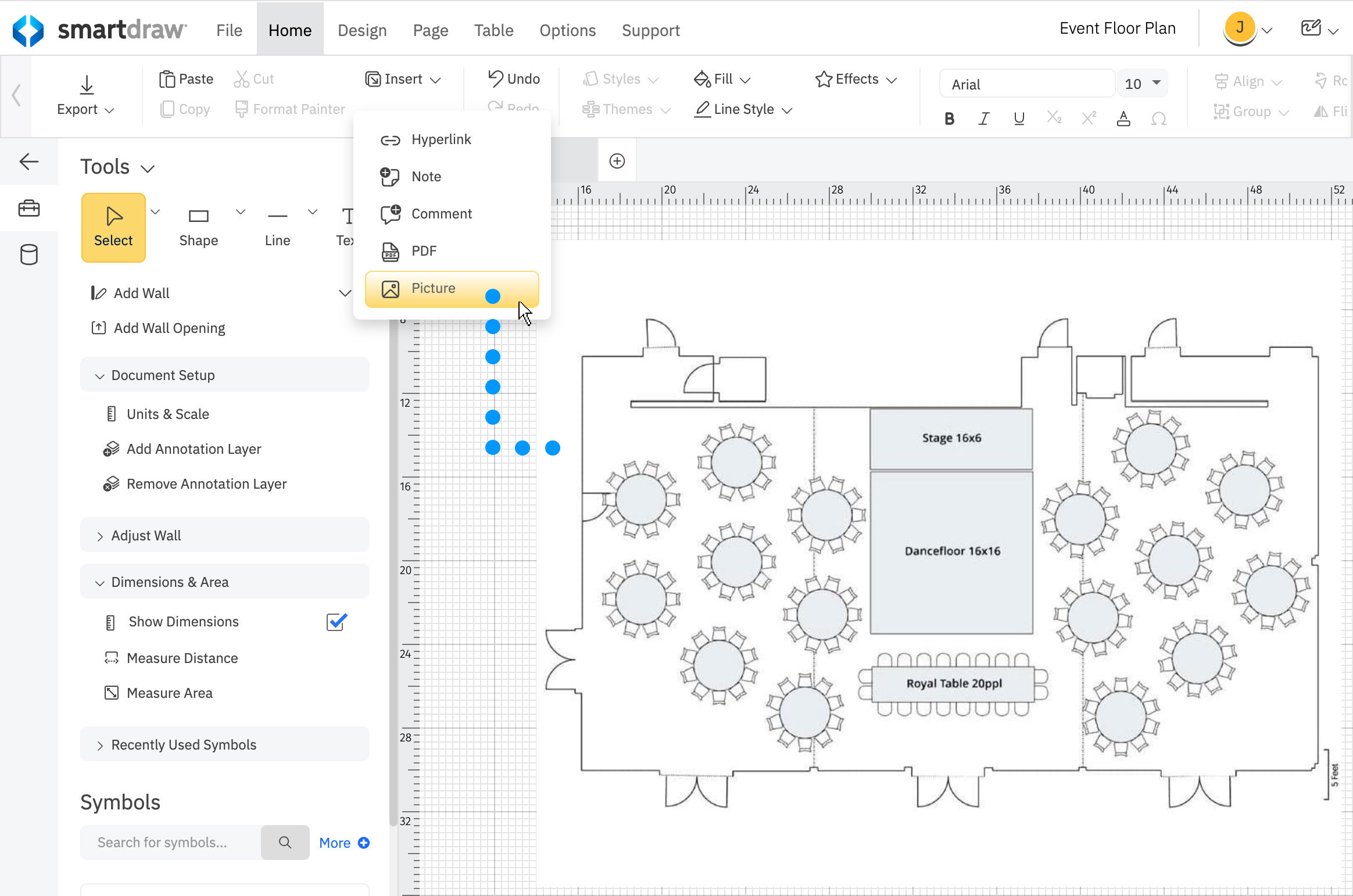 Adding picture to event plan