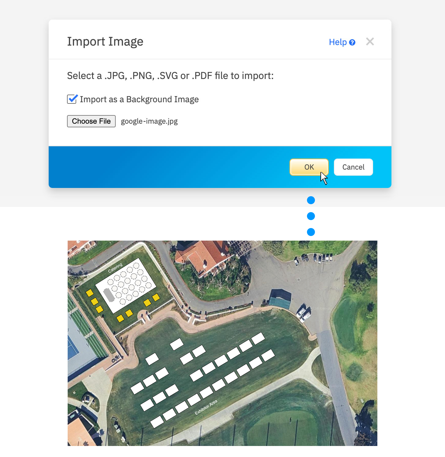 Import Google satellite image