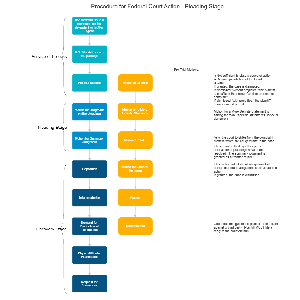 Example Image: Procedure for Federal Court Action - Pleading Stage