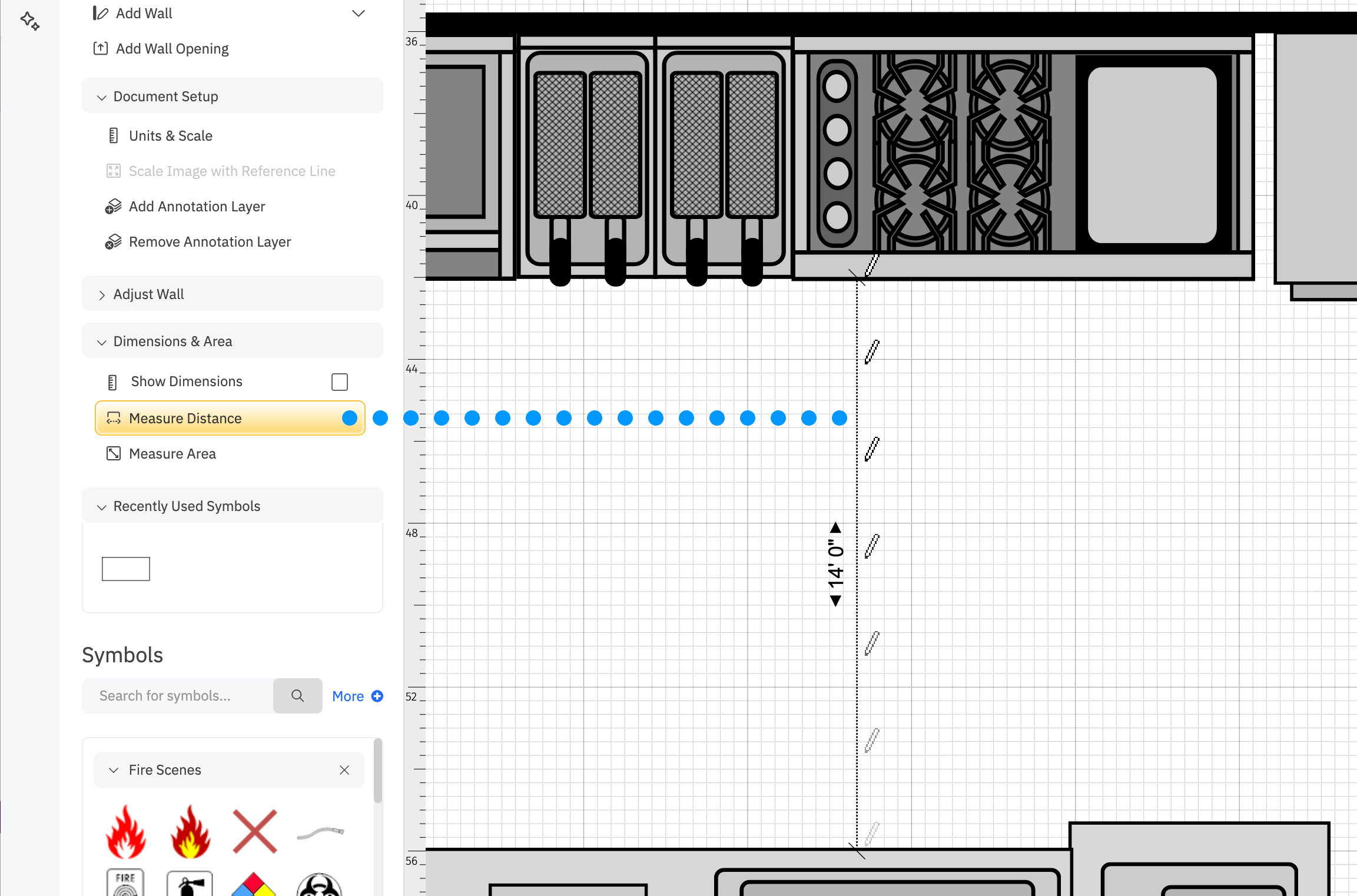 Measure distance tool