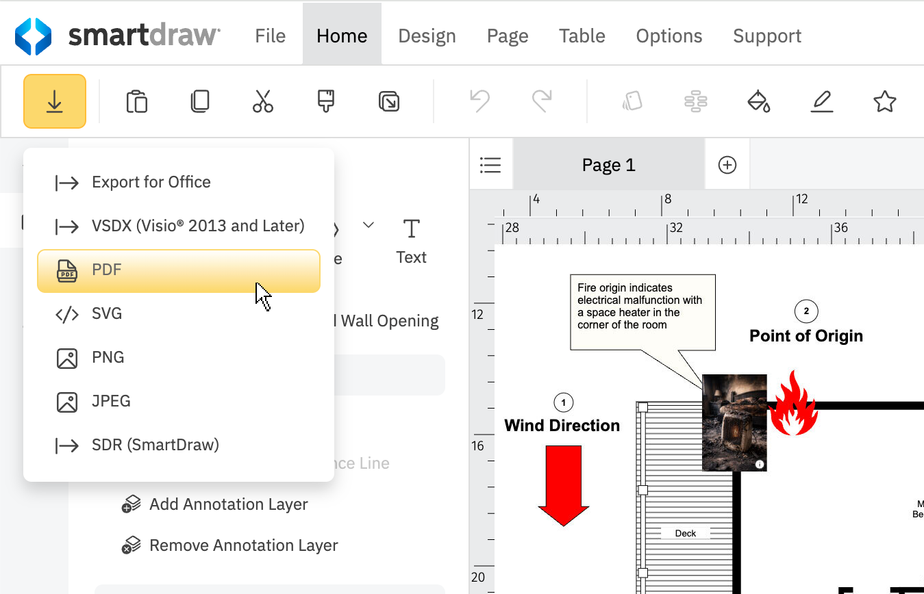 Export drawing to PDF