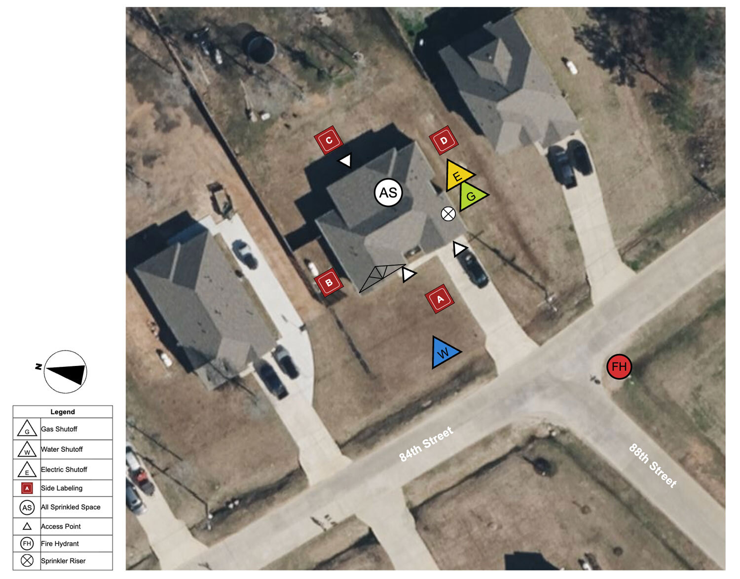 Small fire pre-plan with symbols