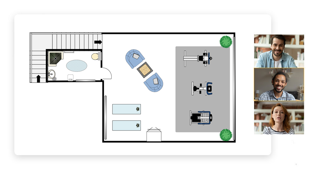 Collaborate on basement floor plans