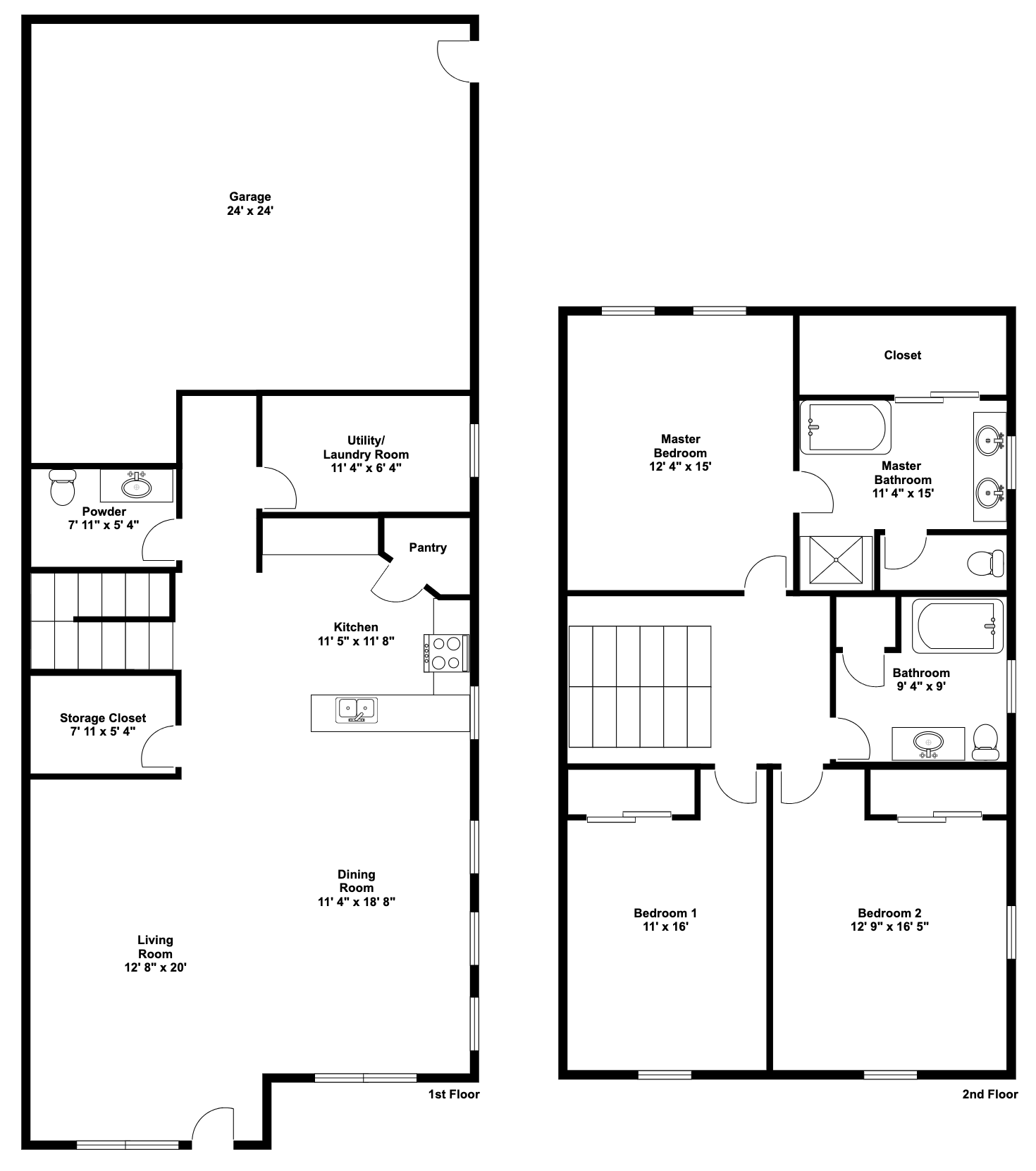 Duplex floor plan example