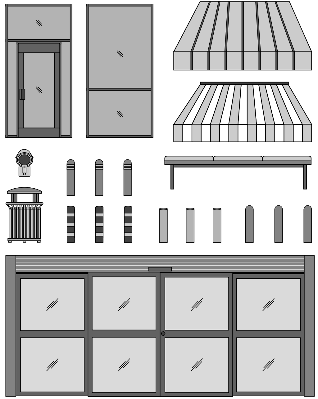 Various retail elevation symbols