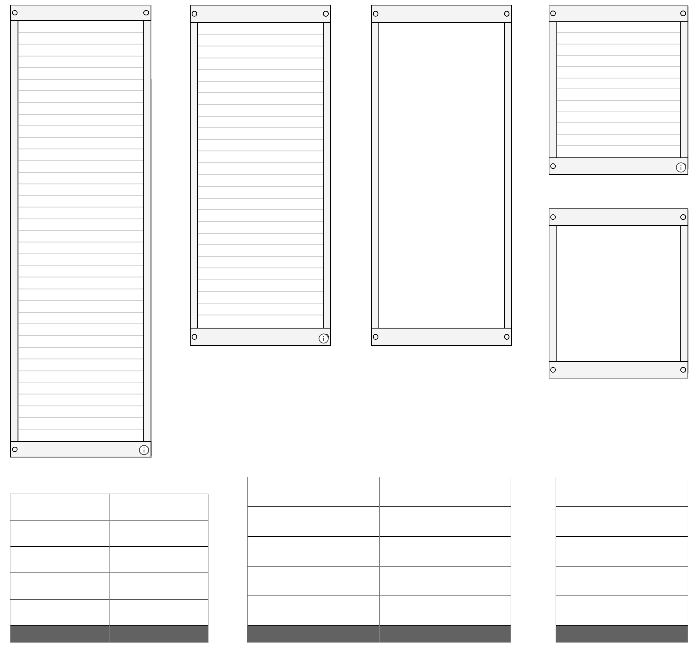 Elevation shelving symbols