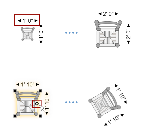 Rotate and resize symbols