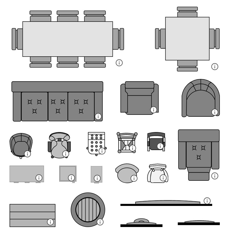Collection of furniture symbols
