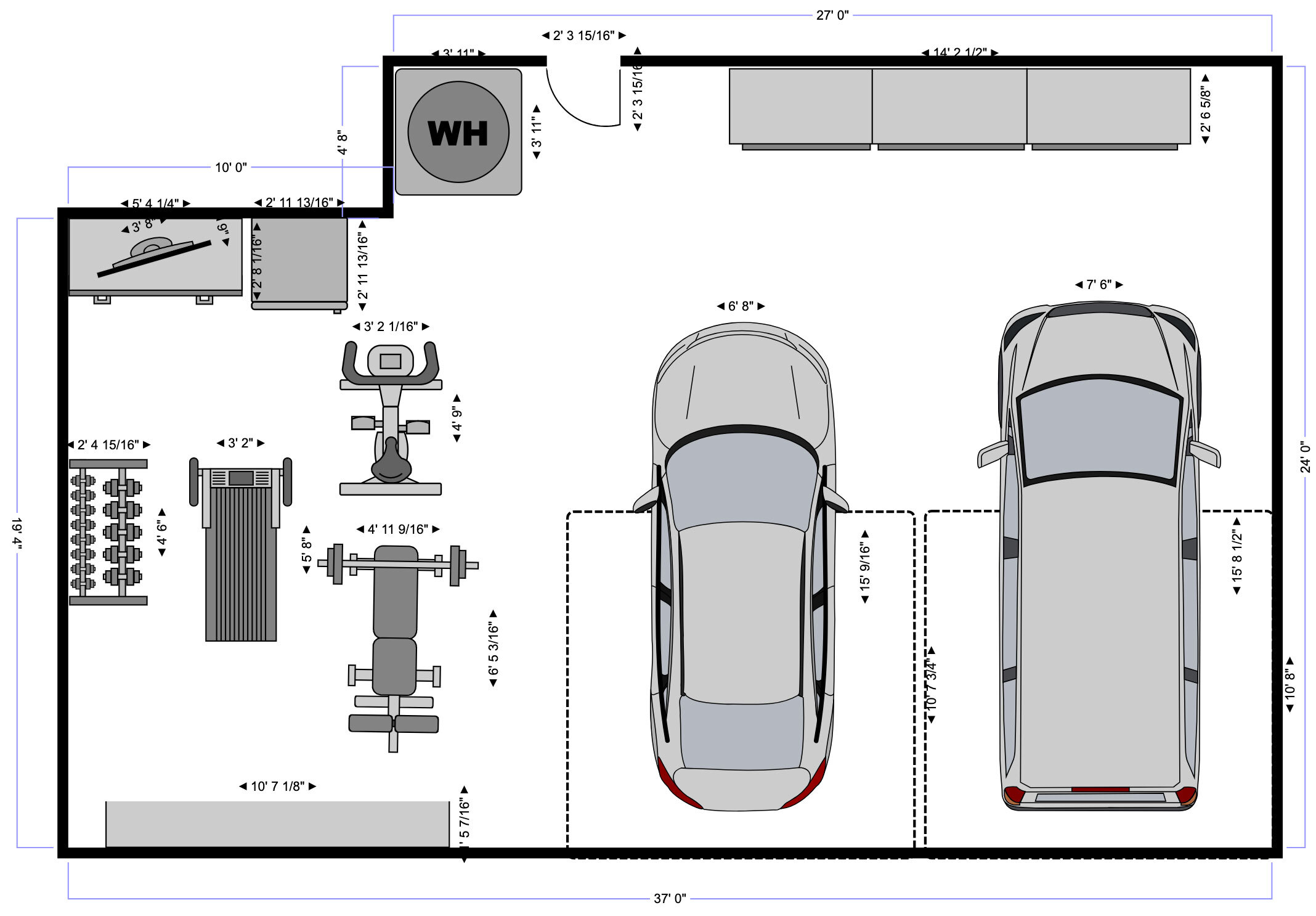 Two car garage plan example
