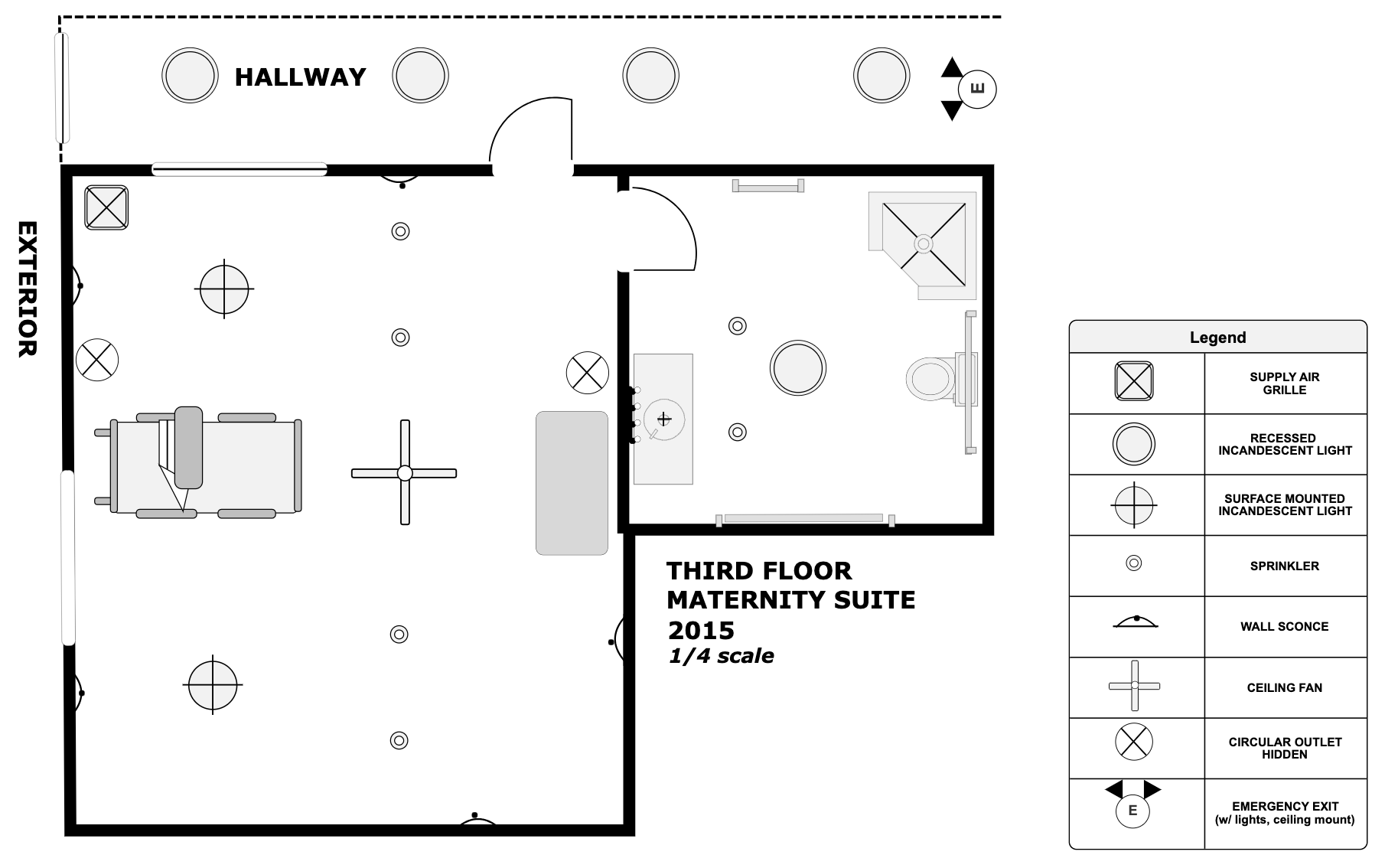 Hospital room layout example