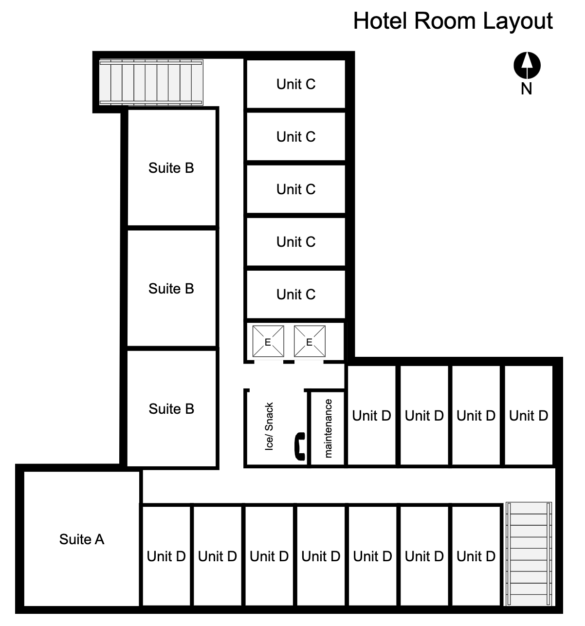 Simple hotel floor plan