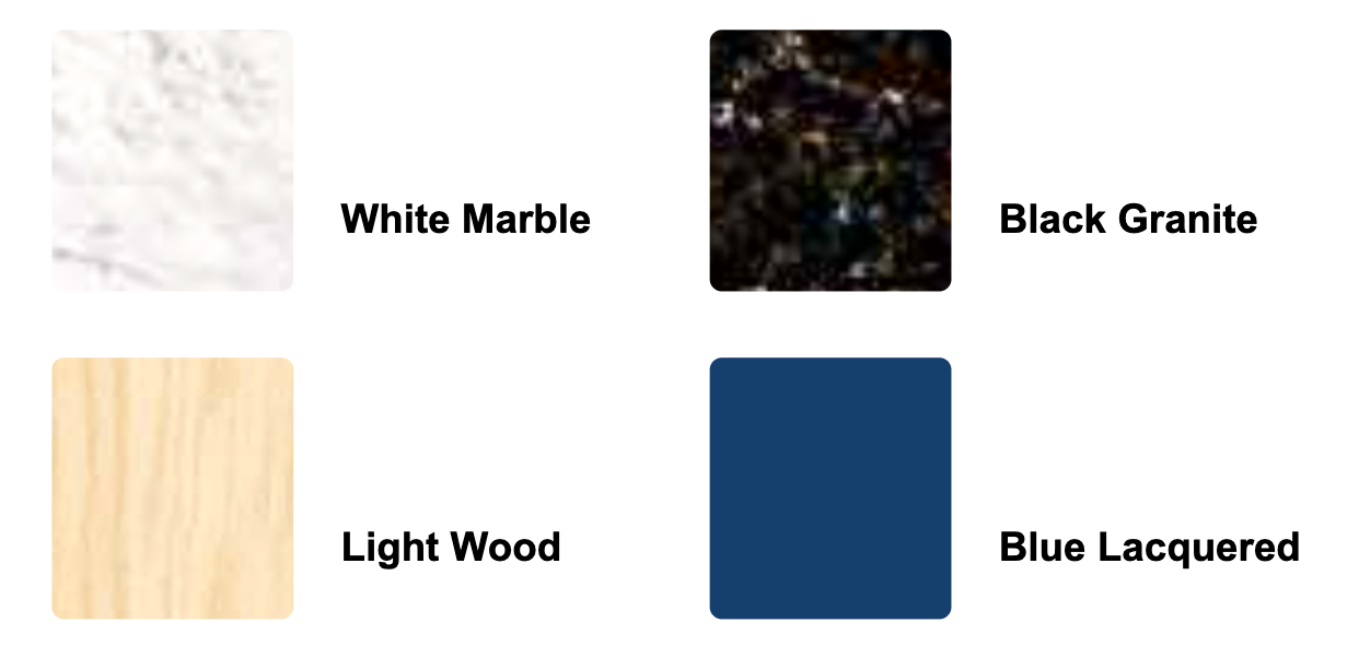 Various kitchen materials