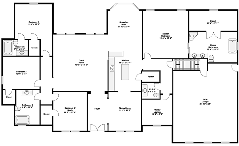 Residential floor plan example