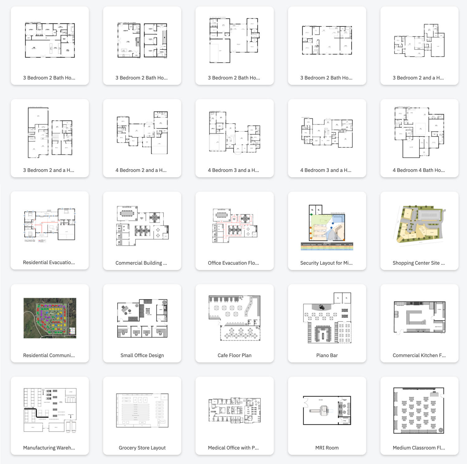 Floor planning templates